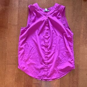 Sleeveless Pink Button-Up Top